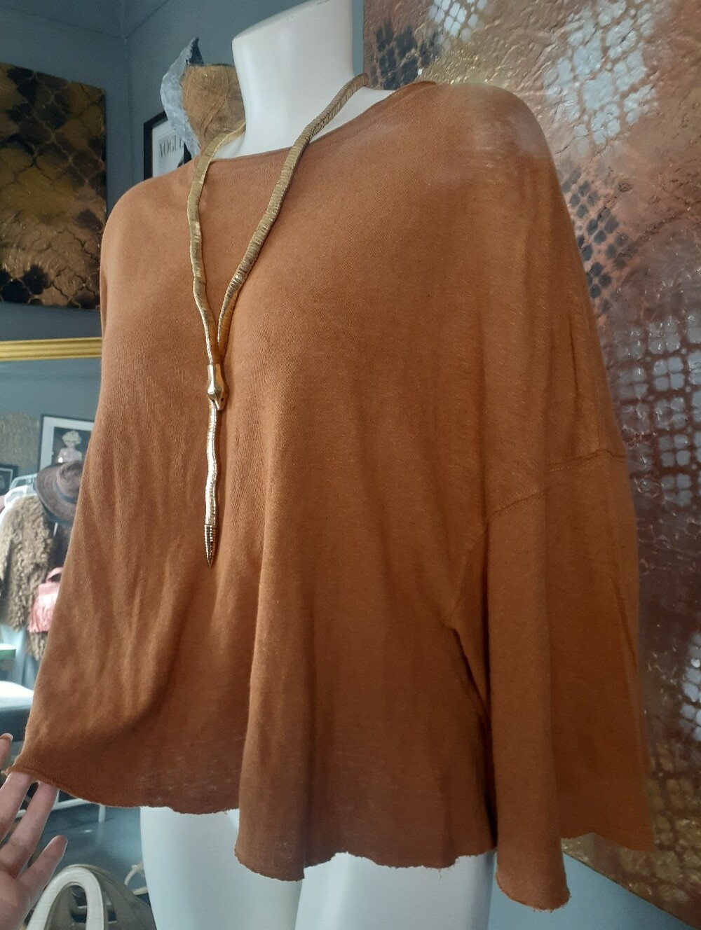 Zara Nwt Women's Lightweight Knit Top - Rust/Brown - Picture 12 of 12